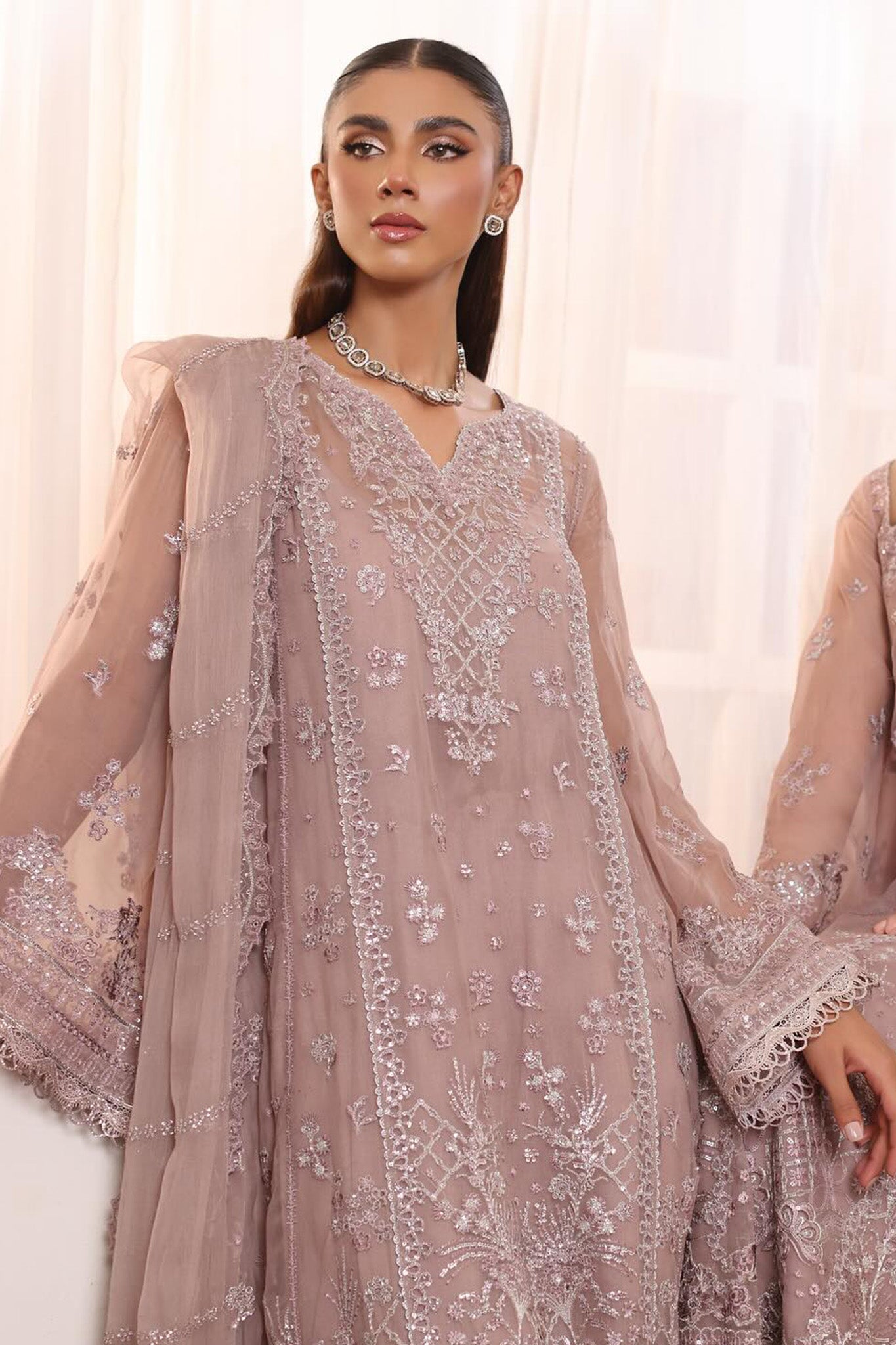 Chiffon De Luxe By Noor Saadia Asad Unstitched 3 Piece Luxury Formals Collection'2024-D-07-Seaina