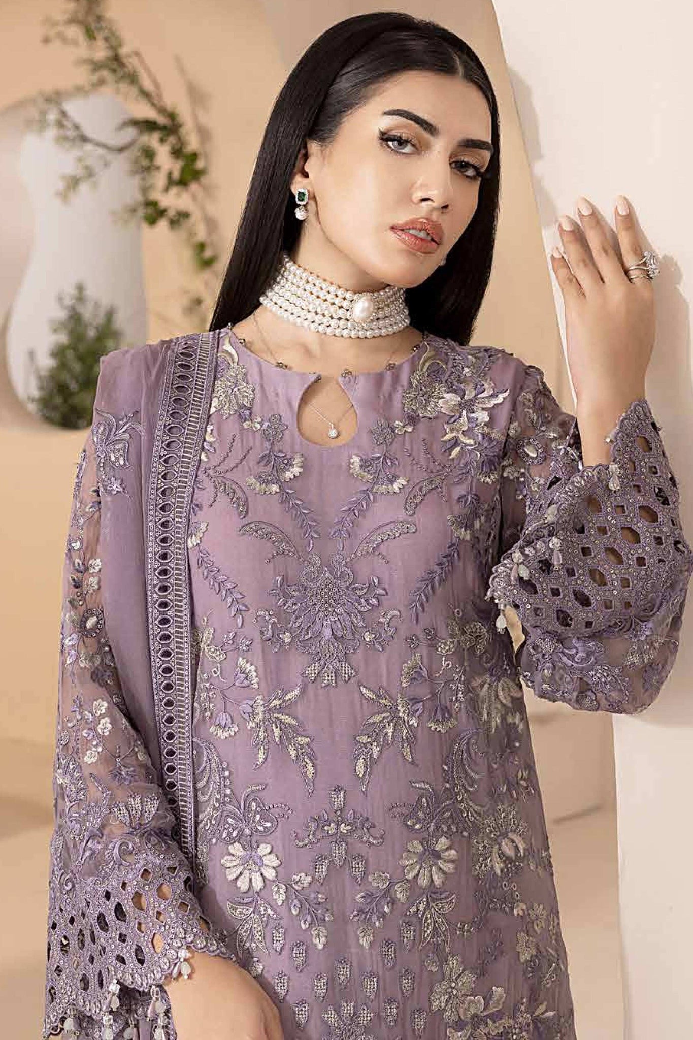 Pareesa By Lavish Premium Unstitched 3 Piece Luxury Chiffon Collection'2024-D-07