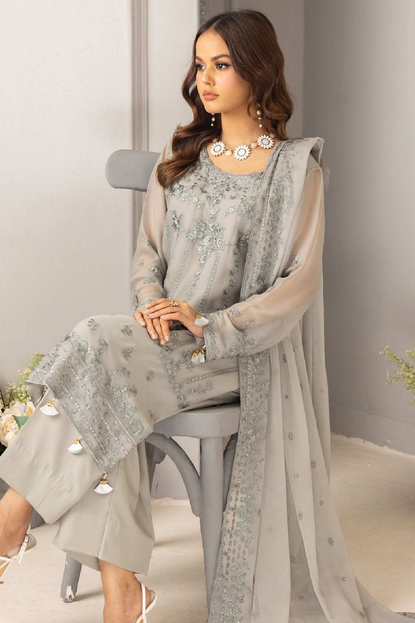 Roohi By Soghat Unstitched 3 Piece Luxury Chiffon Collection'2024-D-04