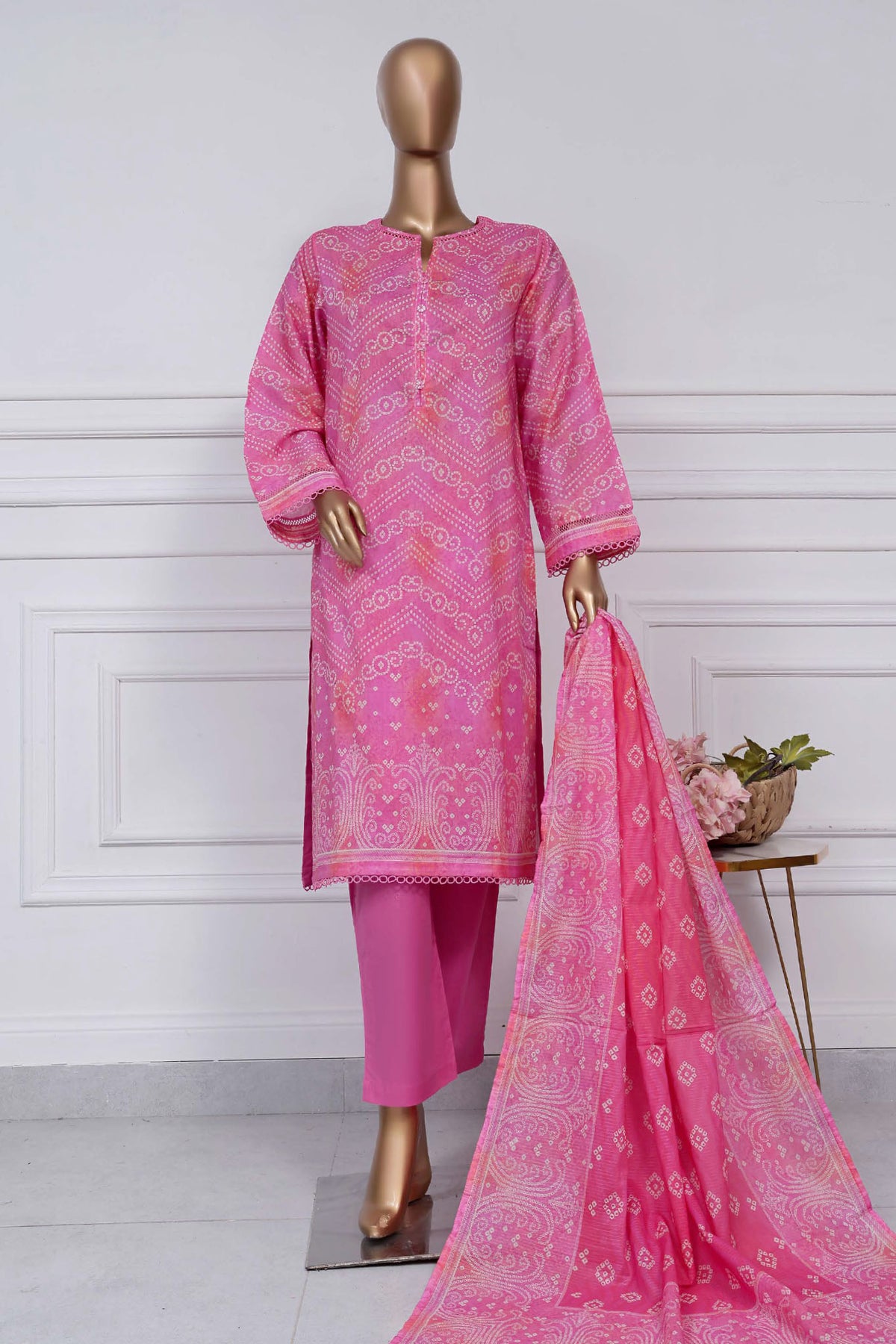 Sada Bahar Stitched 3 Piece Printed Lawn Vol-02 Collection'2025-D-08-Dark Pink