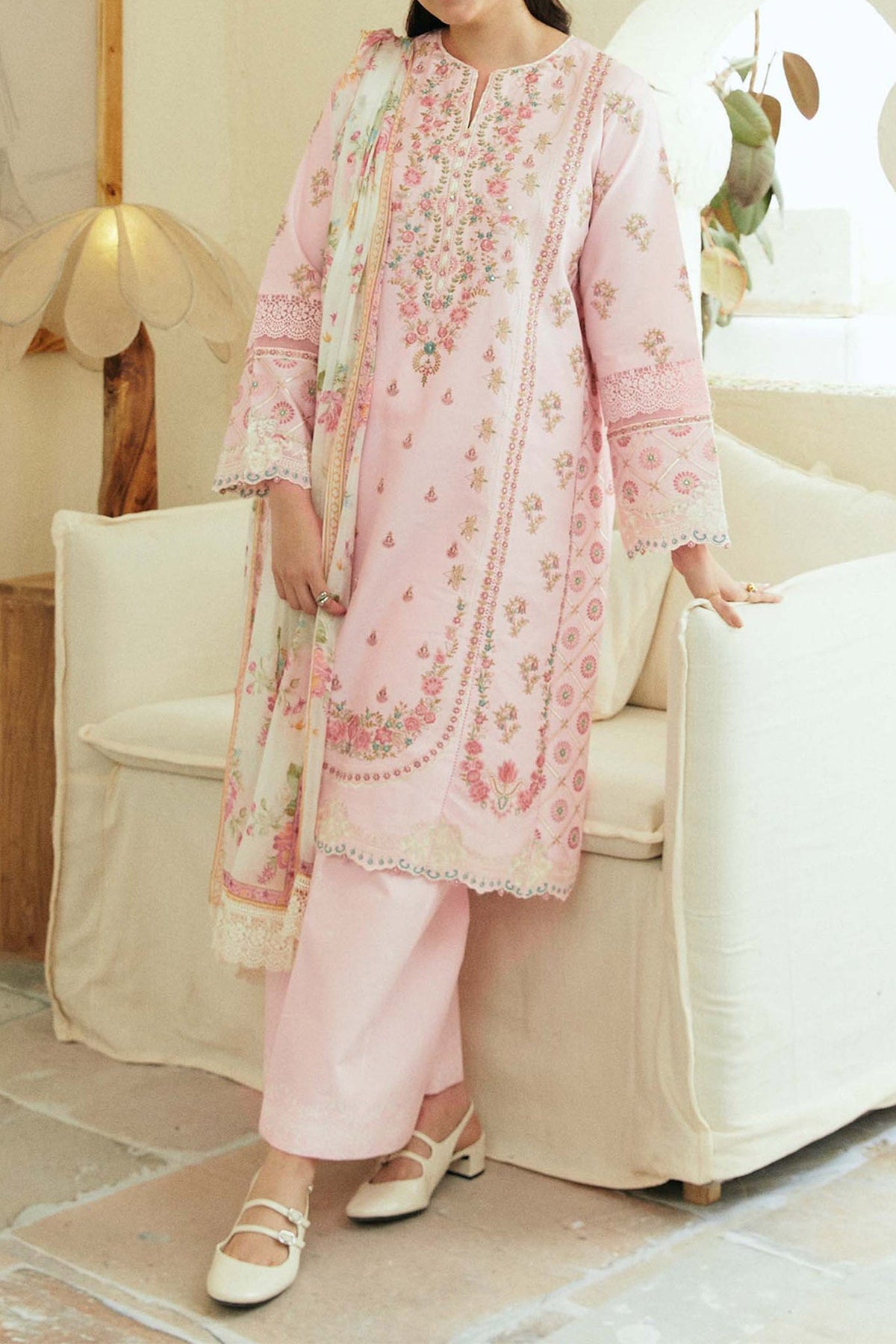 Coco By Zara Shah Jahan Unstitched 3 Piece Eid Edit Emb Lawn Collection'2024-D-08-Roohi