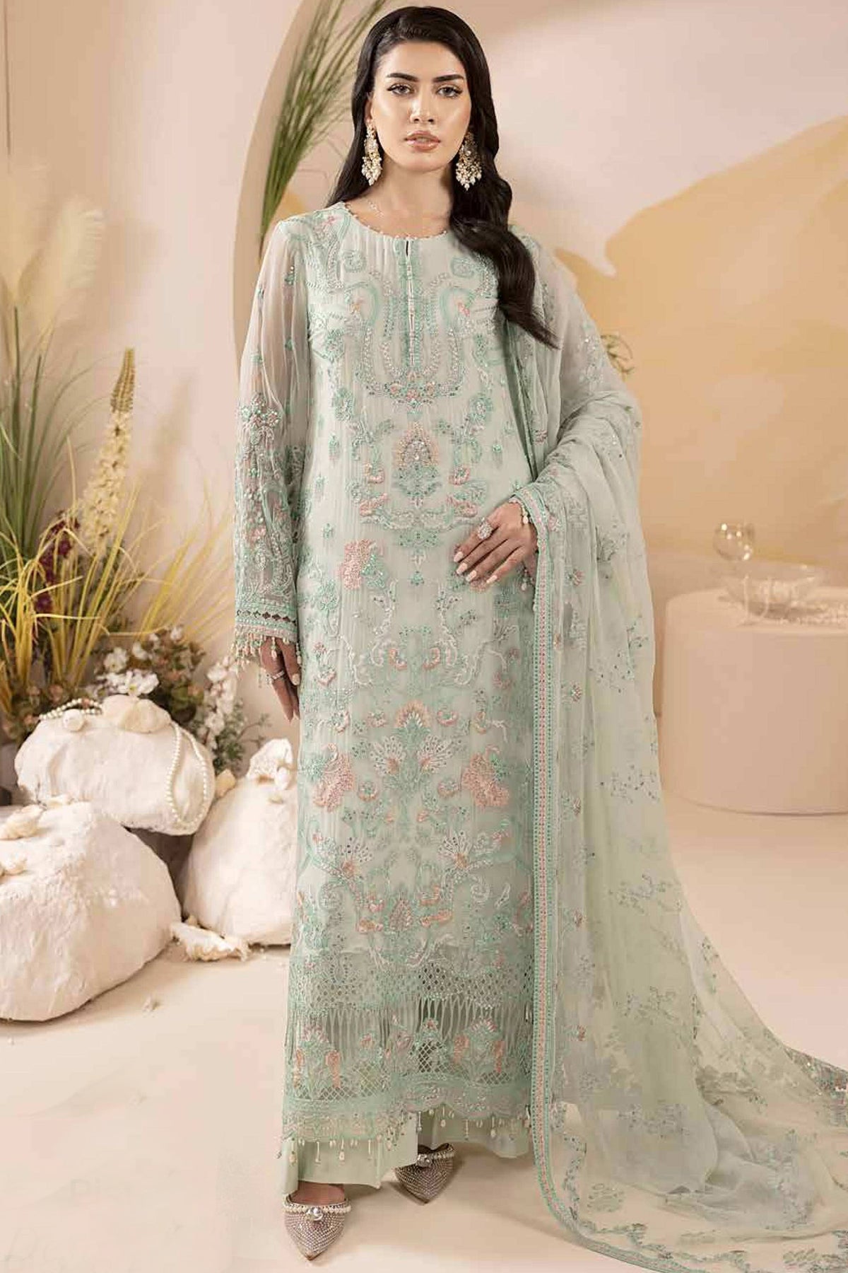 Pareesa By Lavish Premium Unstitched 3 Piece Luxury Chiffon Collection'2024-D-08