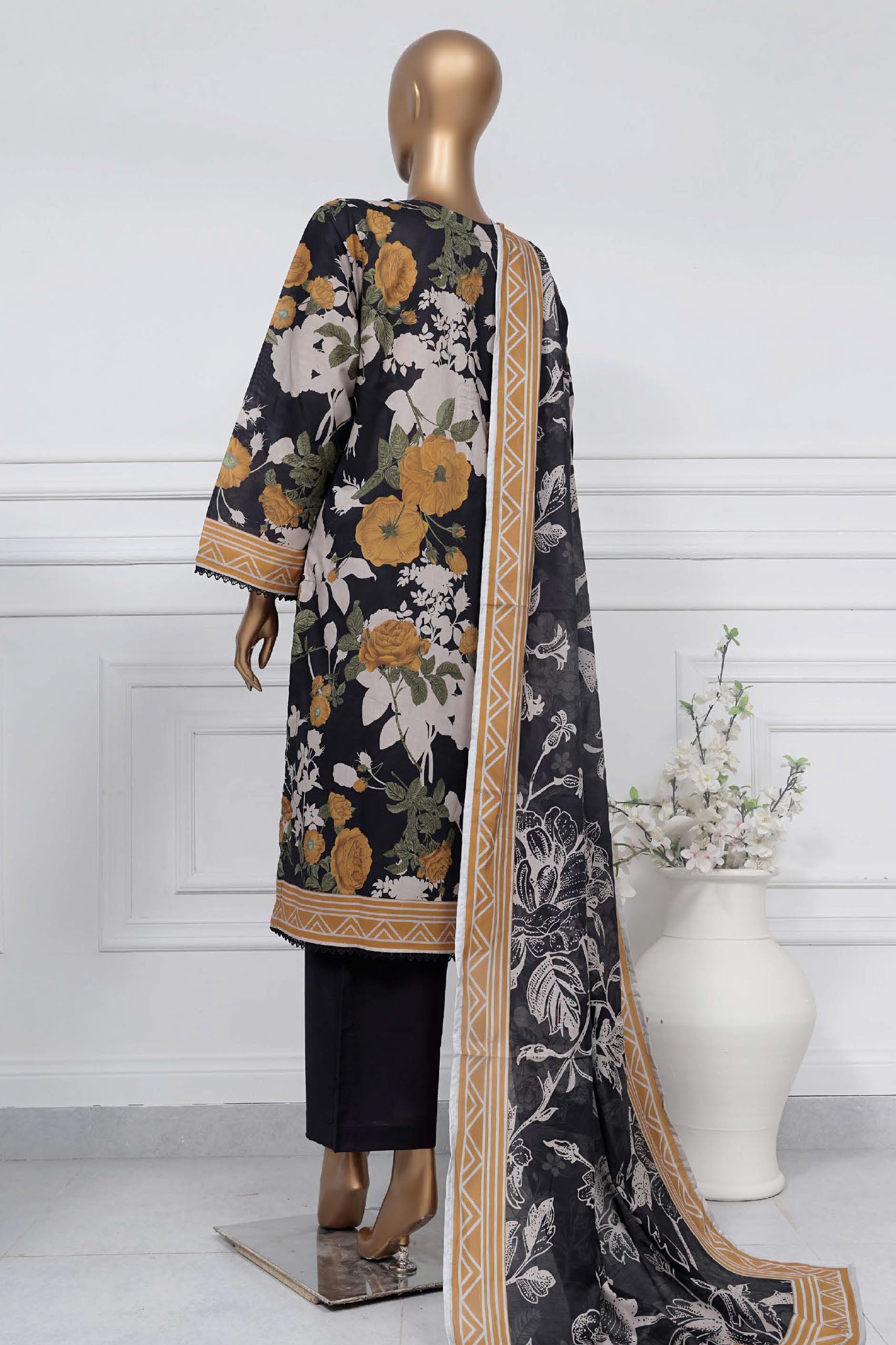 Sada Bahar Stitched 3 Piece Printed Lawn Vol-01 Collection'2025-D-09-Black