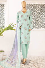 Bin Saeed Stitched 3 Piece Printed Lawn Collection'2024-SM-574-Mint