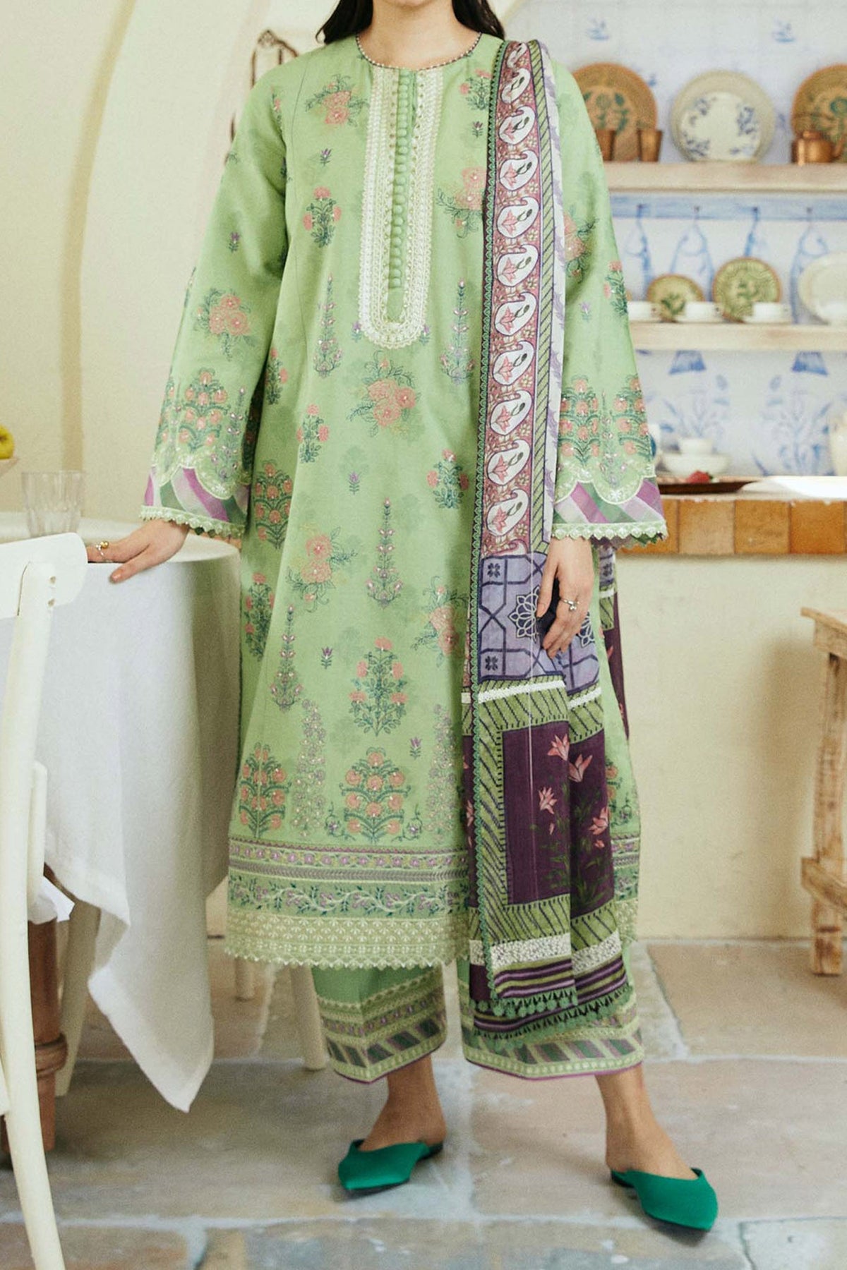 Coco By Zara Shah Jahan Unstitched 3 Piece Eid Edit Emb Lawn Collection'2024-D-09-Nisa