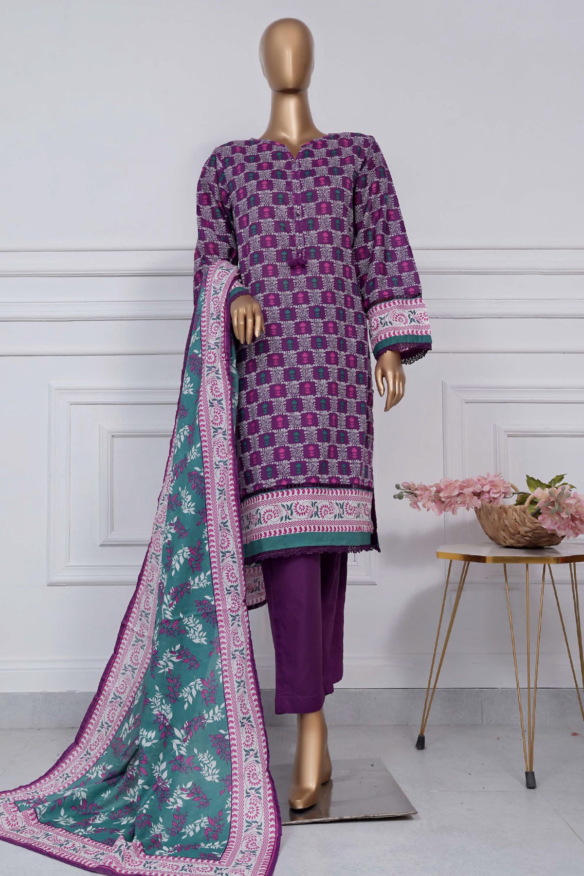 Sada Bahar Stitched 3 Piece Printed Lawn Vol-02 Collection'2025-D-09-Purple