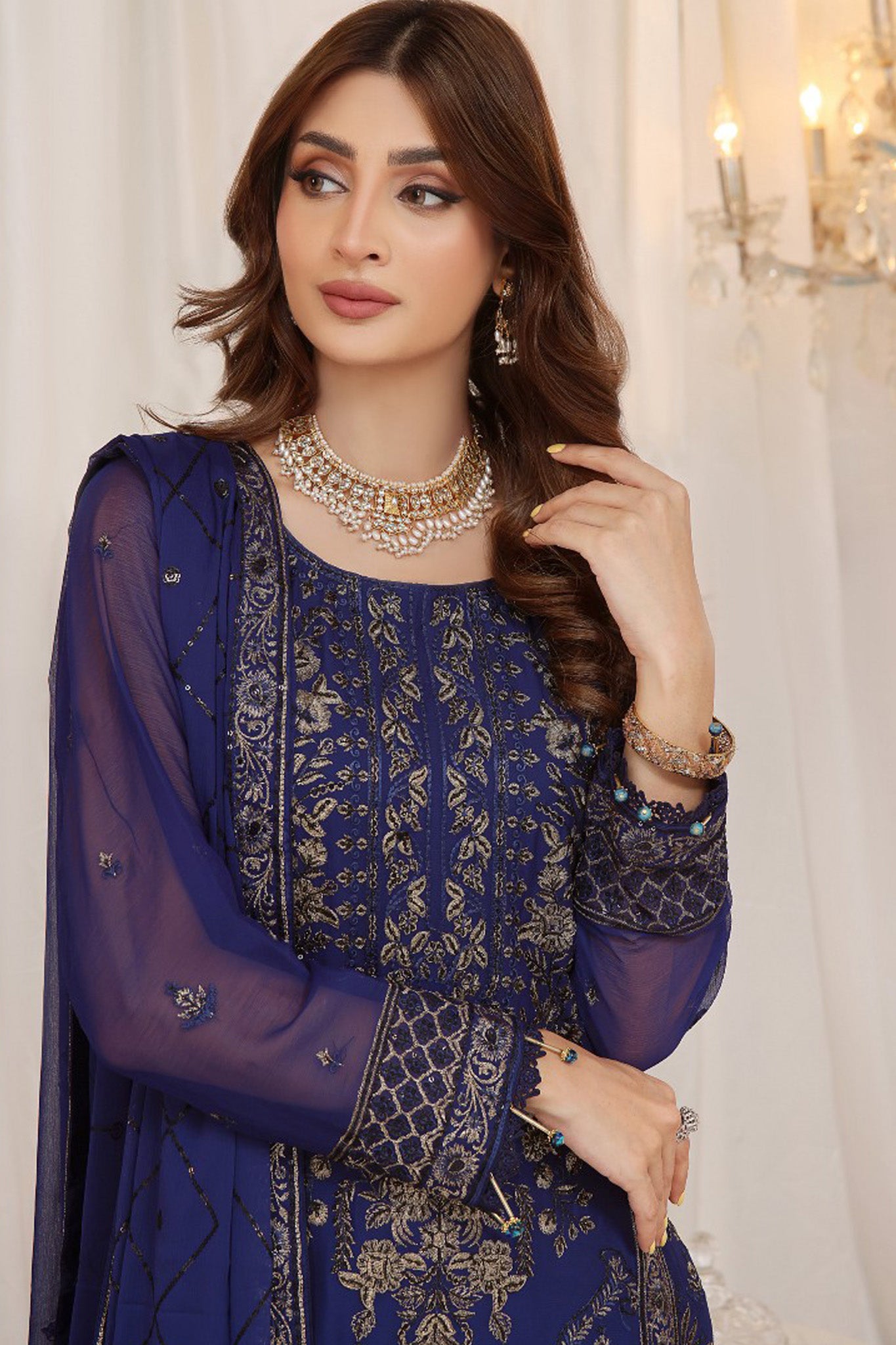 Inaya By Soghat Unstitched 3 Piece Luxury Chiffon Collection'2024-D-09