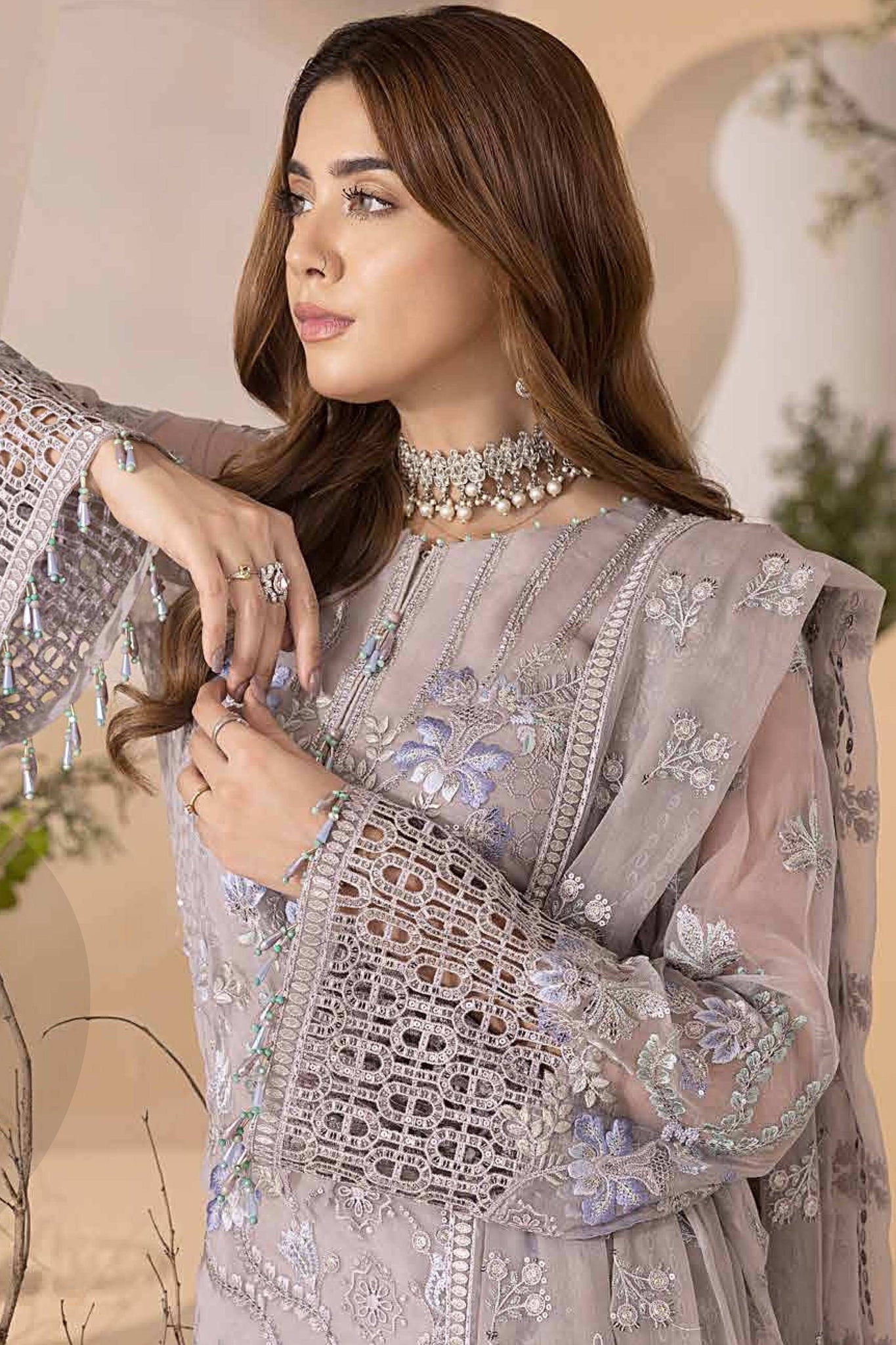 Pareesa By Lavish Premium Unstitched 3 Piece Luxury Chiffon Collection'2024-D-09