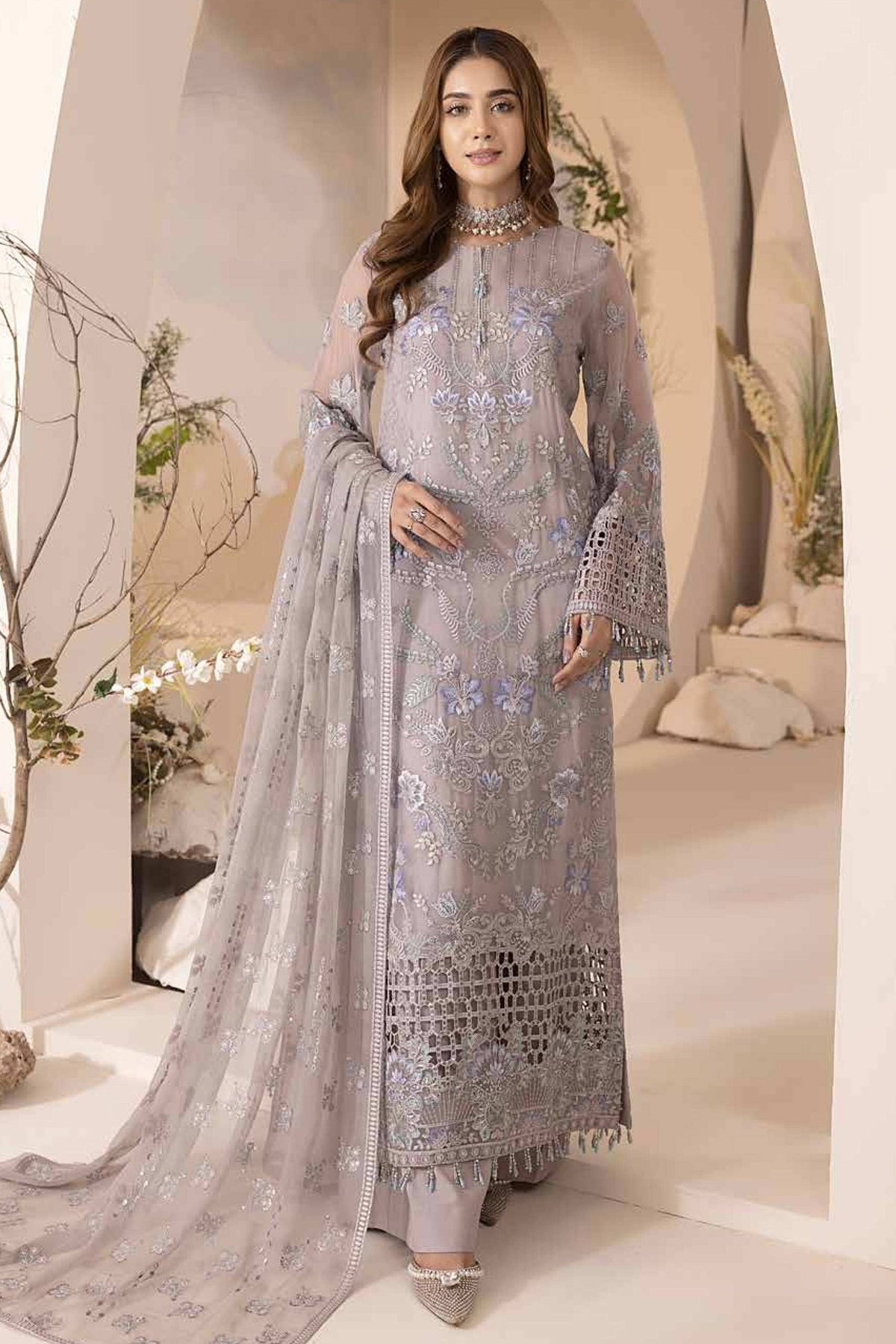 Pareesa By Lavish Premium Unstitched 3 Piece Luxury Chiffon Collection'2024-D-09