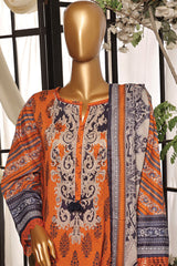 Sada Bahar Stitched 3 Piece Printed Lawn Vol-07 Collection'2024-D-2516-Orange