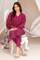 Nazifa By Tawakkal Stitched 3 Piece Emb Schiffli Lawn Suit-D-1041