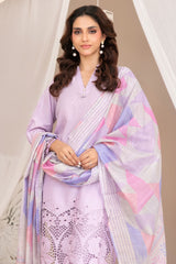 Nazifa By Tawakkal Stitched 3 Piece Emb Schiffli Lawn Suit-D-1042