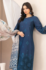 Nazifa By Tawakkal Stitched 3 Piece Emb Schiffli Lawn Suit-D-1044