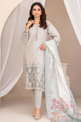 Nazifa By Tawakkal Stitched 3 Piece Emb Schiffli Lawn Suit-D-1045