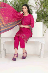 Shazmina By Tawakkal Unstitched 3 Piece Emb Lawn Vol-02 Collection-D-1052