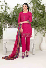 Shazmina By Tawakkal Unstitched 3 Piece Emb Lawn Vol-02 Collection-D-1052