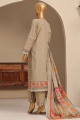 Sada Bahar Stitched 3 Piece Premium Emb & Printed Lawn Collection'2024-D-1079-Beige