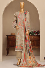 Sada Bahar Stitched 3 Piece Premium Emb & Printed Lawn Collection'2024-D-1079-Beige