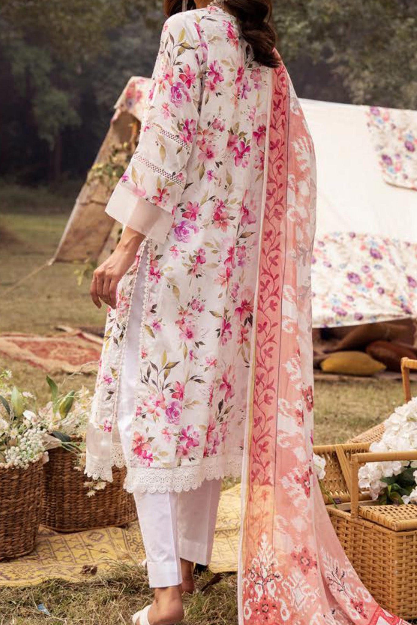 Mahee's by Riaz Arts 3 Piece Unstitched Chikankari Lawn Collection'2024-MC-10