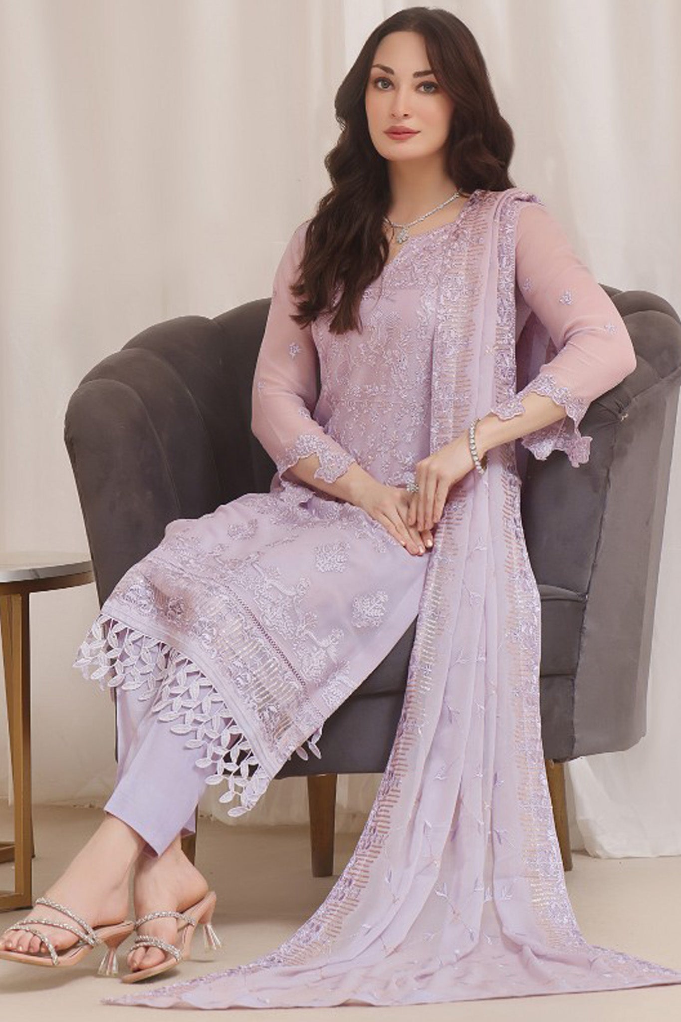 Inaya By Soghat Unstitched 3 Piece Luxury Chiffon Collection'2024-D-10