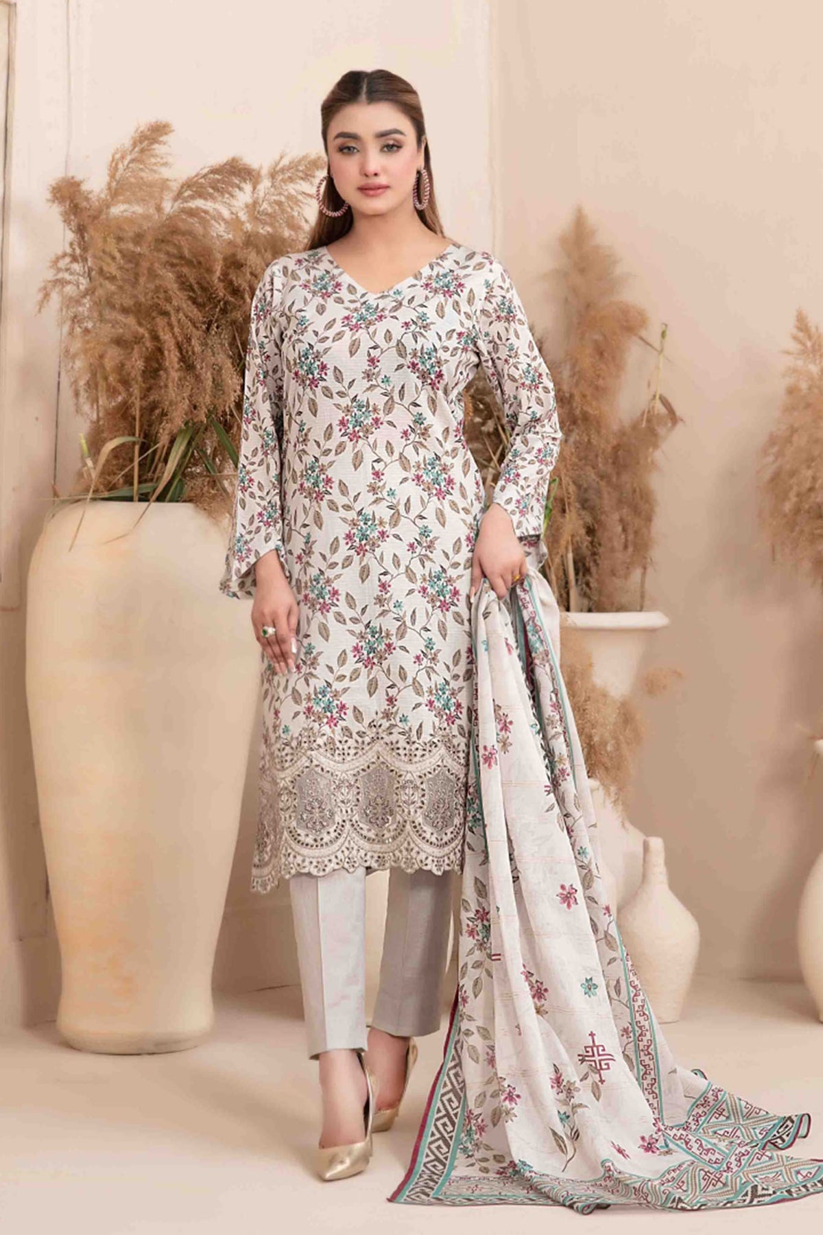 Meheroon By Tawakkal Unstitched 3 Piece Emb Lawn Collection-D-1101