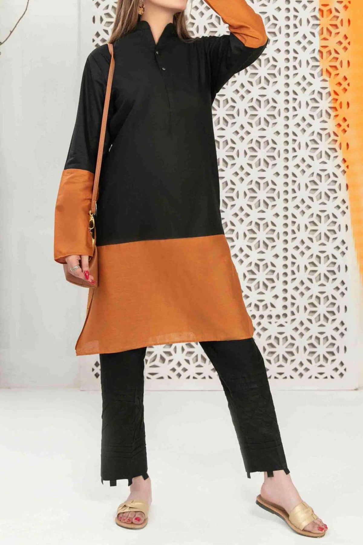 Kai by Tawakkal Stitched Twin Color Cotton Kurti Collection'2022-KT-1115