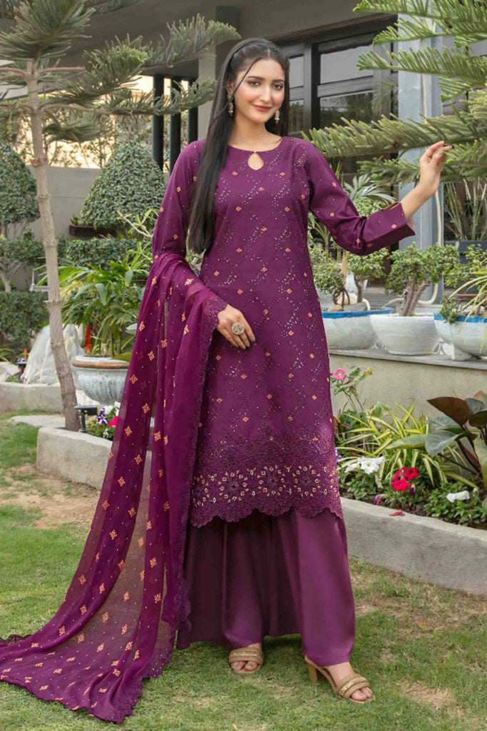 Zarna By Tawakkal Unstitched 3 Piece Emb Schiffli Lawn Vol-02 Collection D-1135