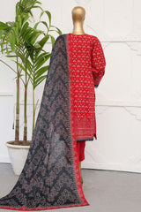 Sada Bahar Stitched 3 Piece Emb Lawn Vol-01 Collection'2024-D-11431-Red