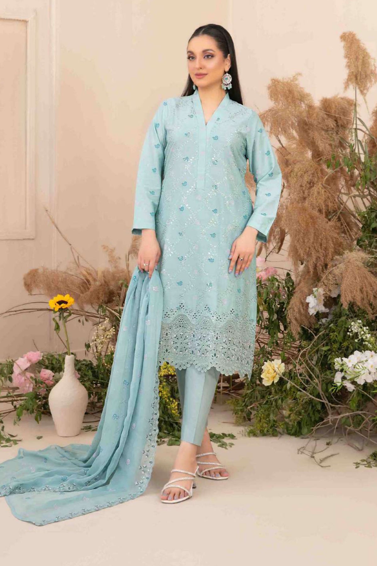 Zarna By Tawakkal Unstitched 3 Piece Emb Lawn Collection-D-1161