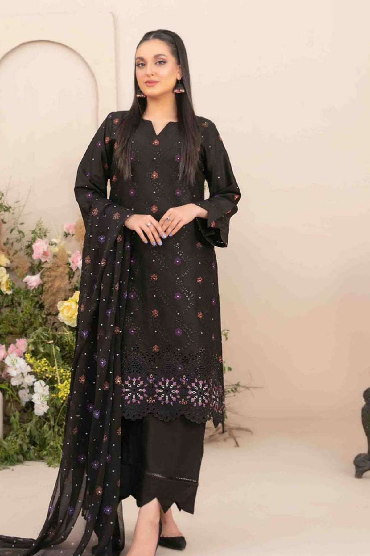 Zarna By Tawakkal Unstitched 3 Piece Emb Lawn Collection-D-1165