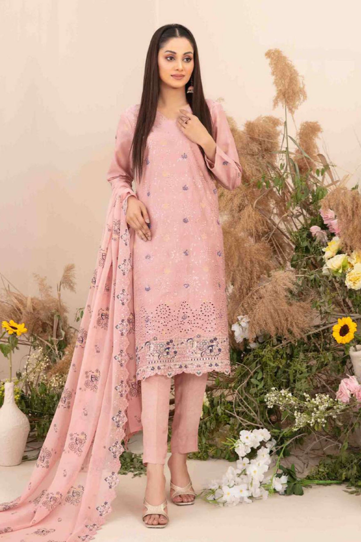 Zarna By Tawakkal Unstitched 3 Piece Emb Lawn Collection-D-1167