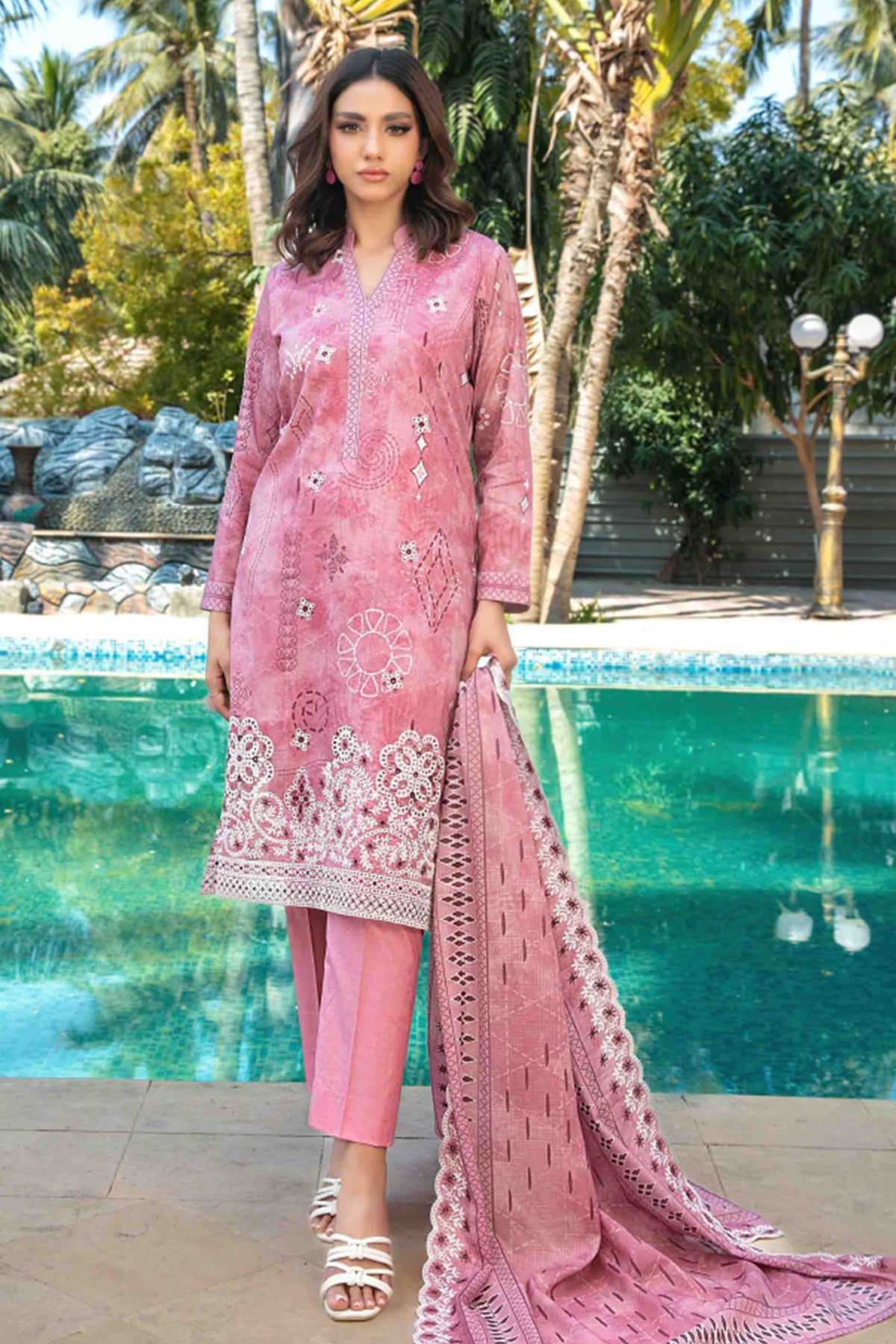 Thamina By Tawakkal Unstitched 3 Piece Emb Slub Lawn Collection-D-1195