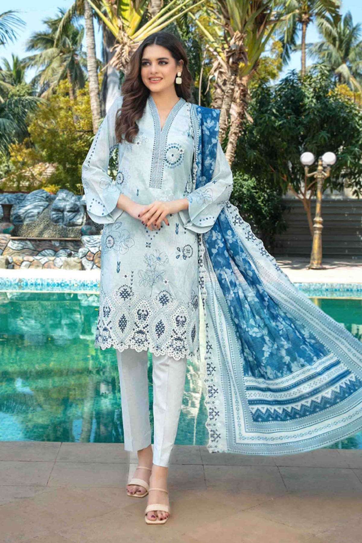 Thamina By Tawakkal Unstitched 3 Piece Emb Slub Lawn Collection-D-1198