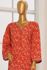 Bin Saeed Stitched 3 Piece Exclusive Cotton Vol-02 Collection'2024-WC-1068-Red