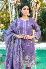 Thamina By Tawakkal Unstitched 3 Piece Emb Slub Lawn Collection-D-1200