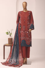 Sada Bahar Stitched 3 Piece Printed Lawn Vol-14 Suit-D-1201-BROWN