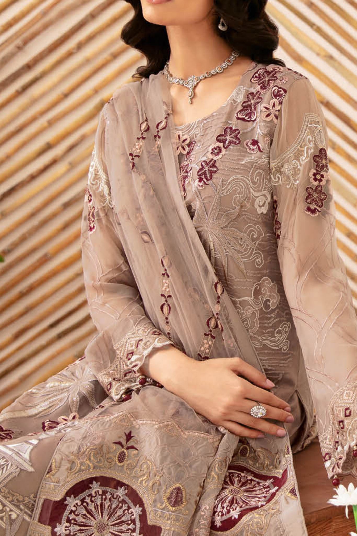 Rangoon By Ramsha Unstitched 3 Piece Luxury Emb Chiffon Vol-12 Collection'2024-D-1206