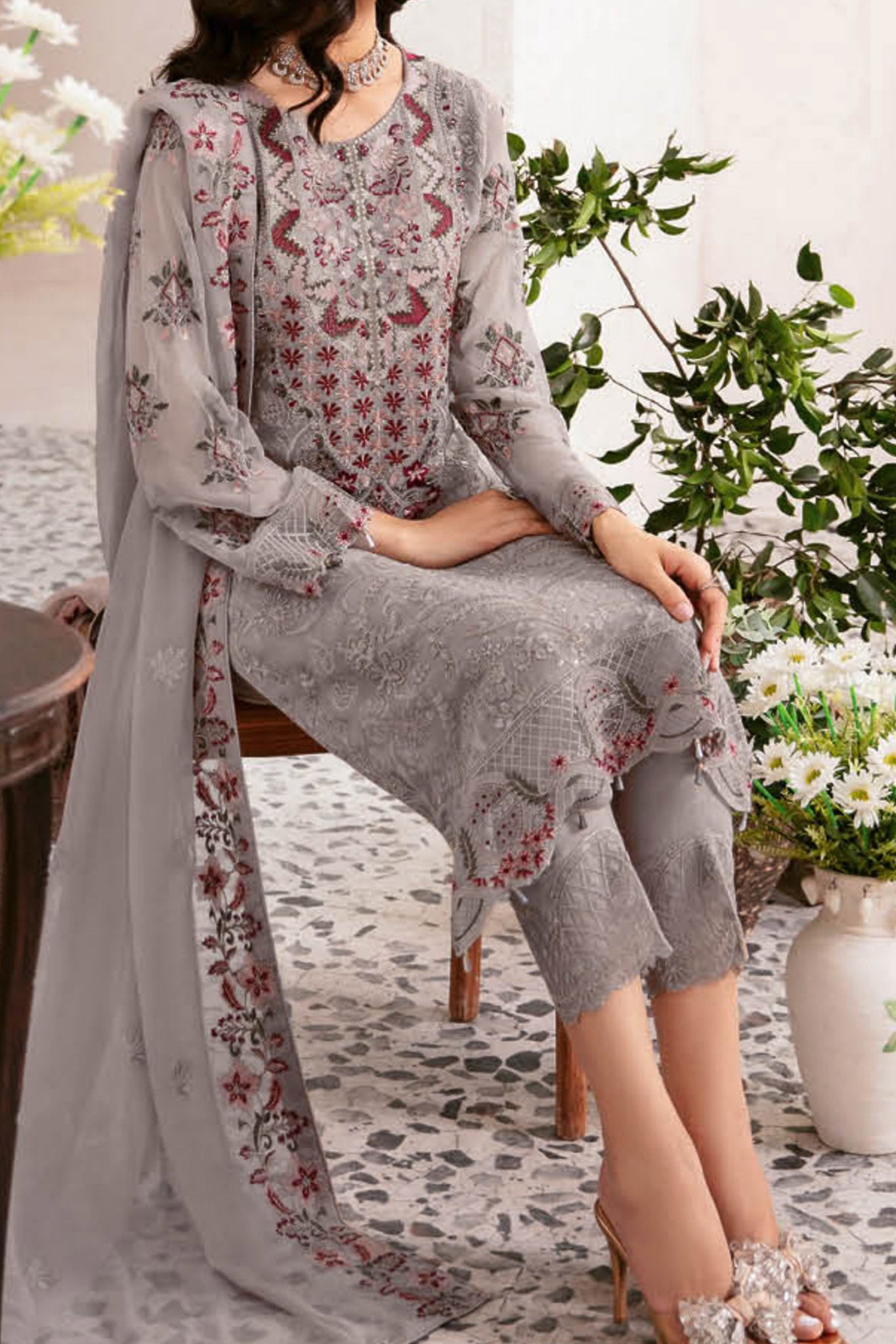Rangoon By Ramsha Unstitched 3 Piece Luxury Emb Chiffon Vol-12 Collection'2024-D-1210