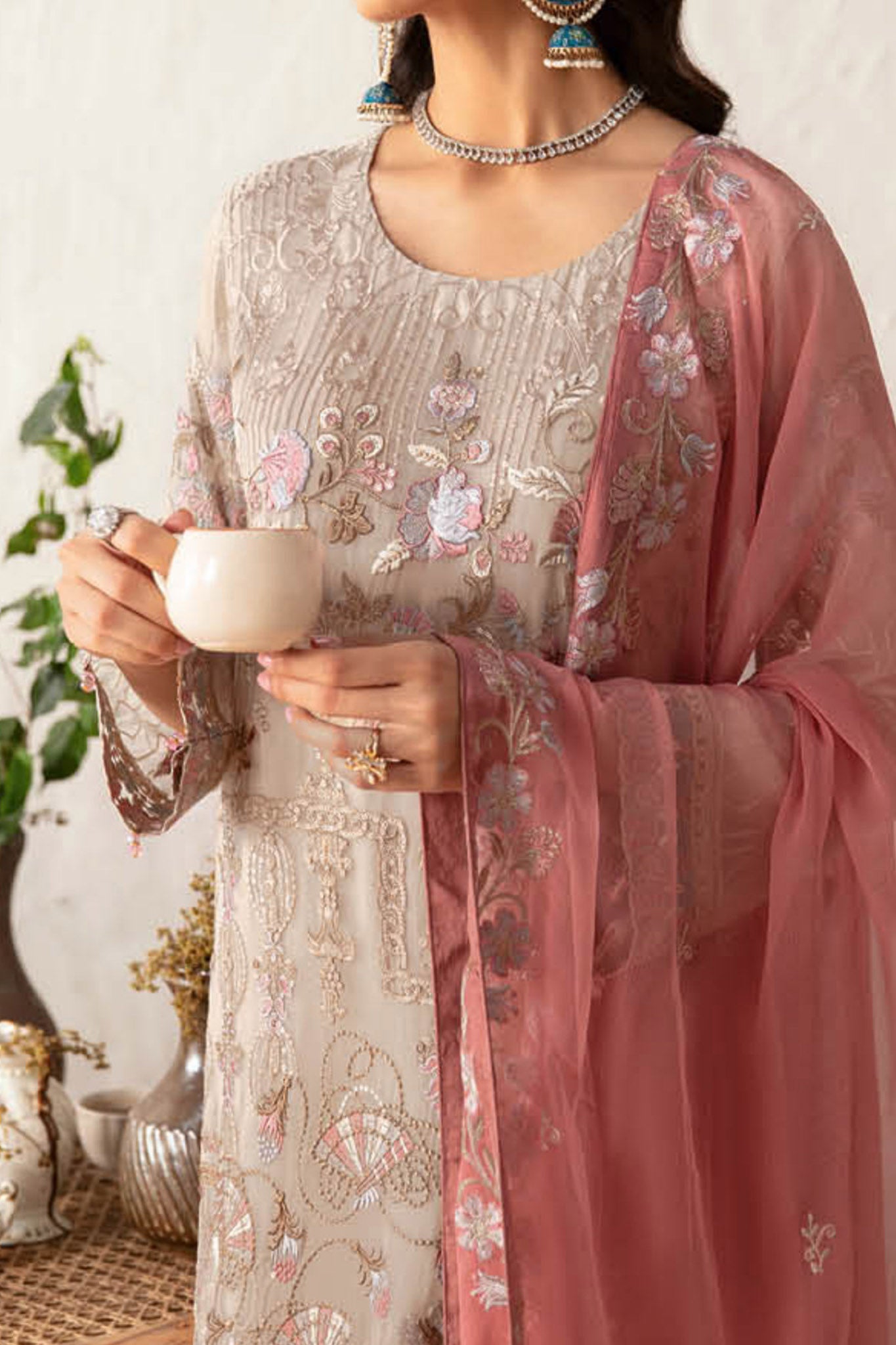 Rangoon By Ramsha Unstitched 3 Piece Luxury Emb Chiffon Vol-12 Collection'2024-D-1212