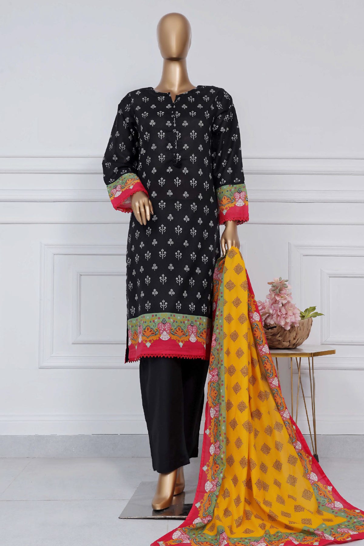 Sada Bahar Stitched 3 Piece Printed Lawn Vol-02 Collection'2025-D-14-Black