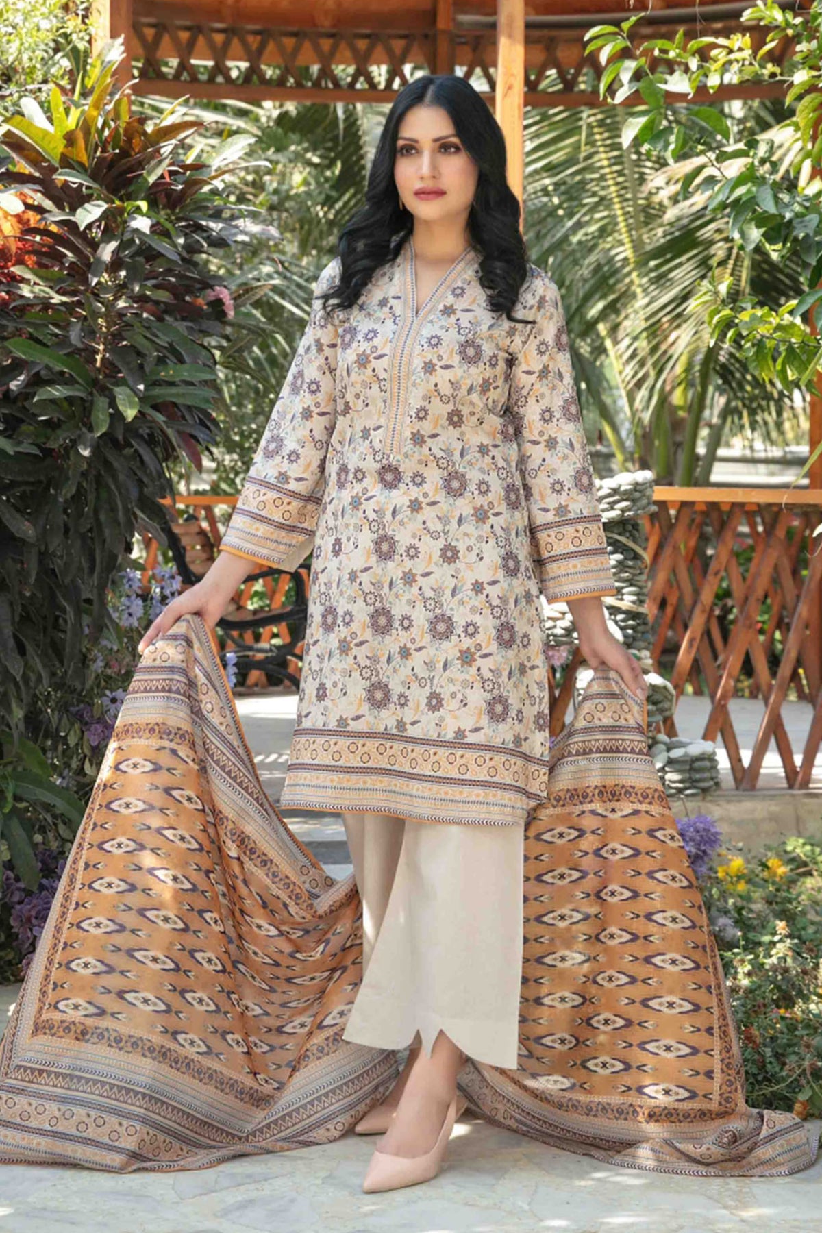 Aneira By Tawakkal Unstitched 3 Piece Digital Print Slub Lawn Collection-D-1412