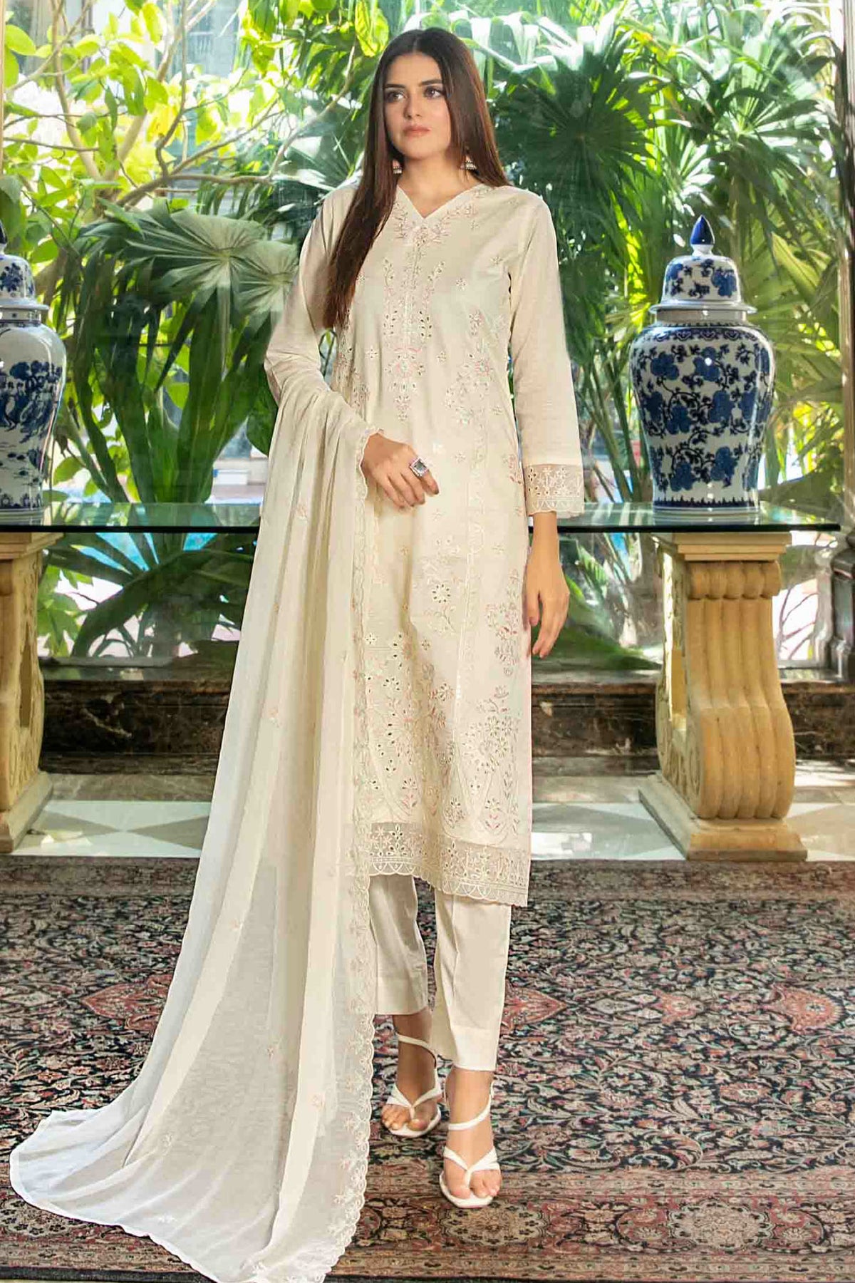 Mahveen By Tawakkal Unstitched 3 Piece Emb Lawn Premium Eid Collection-D-1435