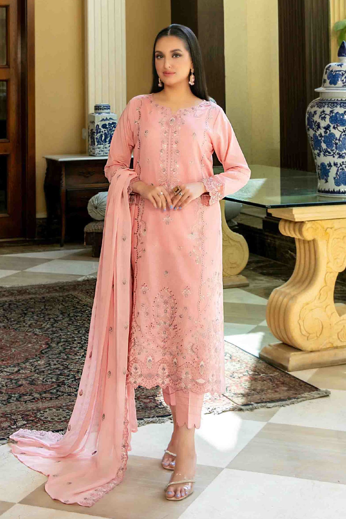 Mahveen By Tawakkal Unstitched 3 Piece Emb Lawn Premium Eid Collection-D-1437