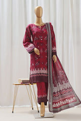 Sada Bahar Stitched 3 Piece Printed Khaddar Vol-02 Collection'2024-D-15-Maroon