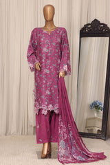 Raya By Sada Bahar Stitched 3 Piece Festive Emb Lawn Vol-02 Suit-D-1546-PURPLE