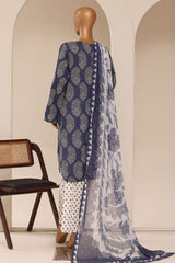Raya By Sada Bahar Stitched 3 Piece Festive Emb Lawn Suit-D-1548-BLUE