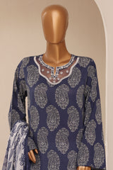 Raya By Sada Bahar Stitched 3 Piece Festive Emb Lawn Suit-D-1548-BLUE
