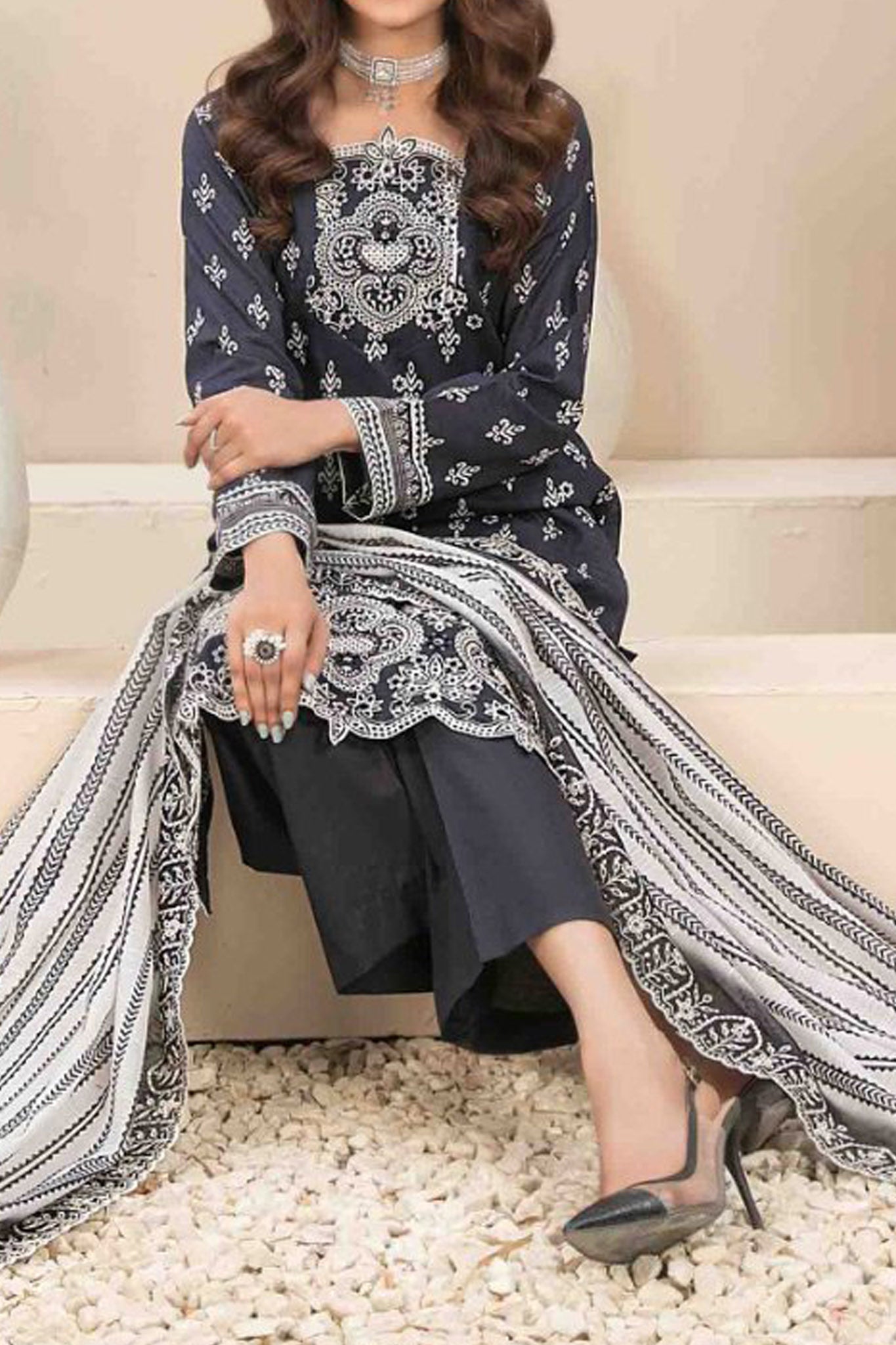 Monireh By Tawakkal Unstitched 3 Piece Digital Printed Lawn Collection'2024-D-2057