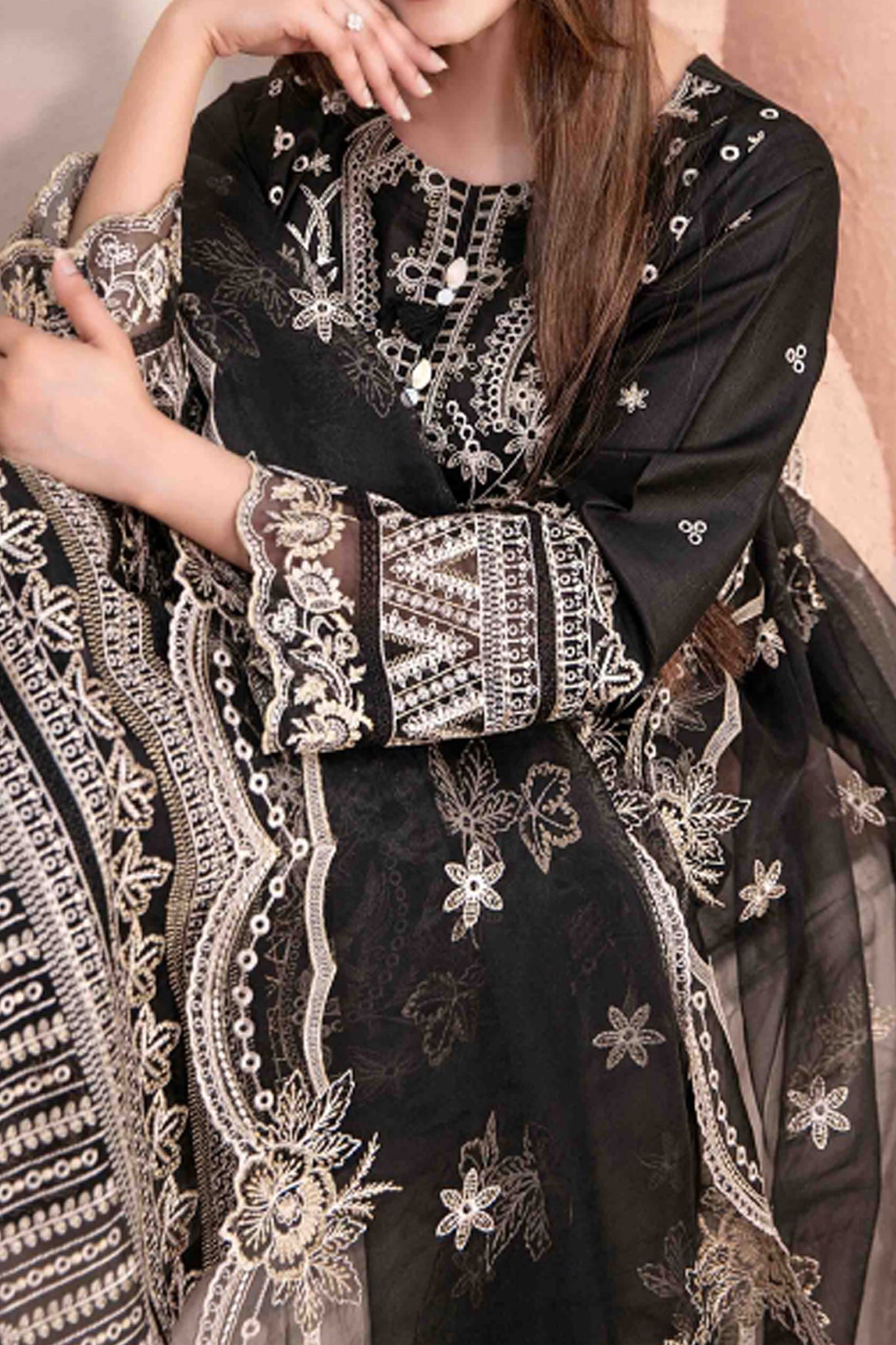Lema By Tawakkal Unstitched 3 Piece Emb Jacquard Lawn Collection'2024-D-2168