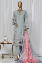 Sada Bahar Stitched 3 Piece Luxury Emb Khaddar Vol-02 Collection'2024-D-22-Sky Blue